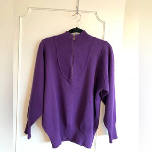 Vintage Bogner  quarter zip sweater. Purple size L.
